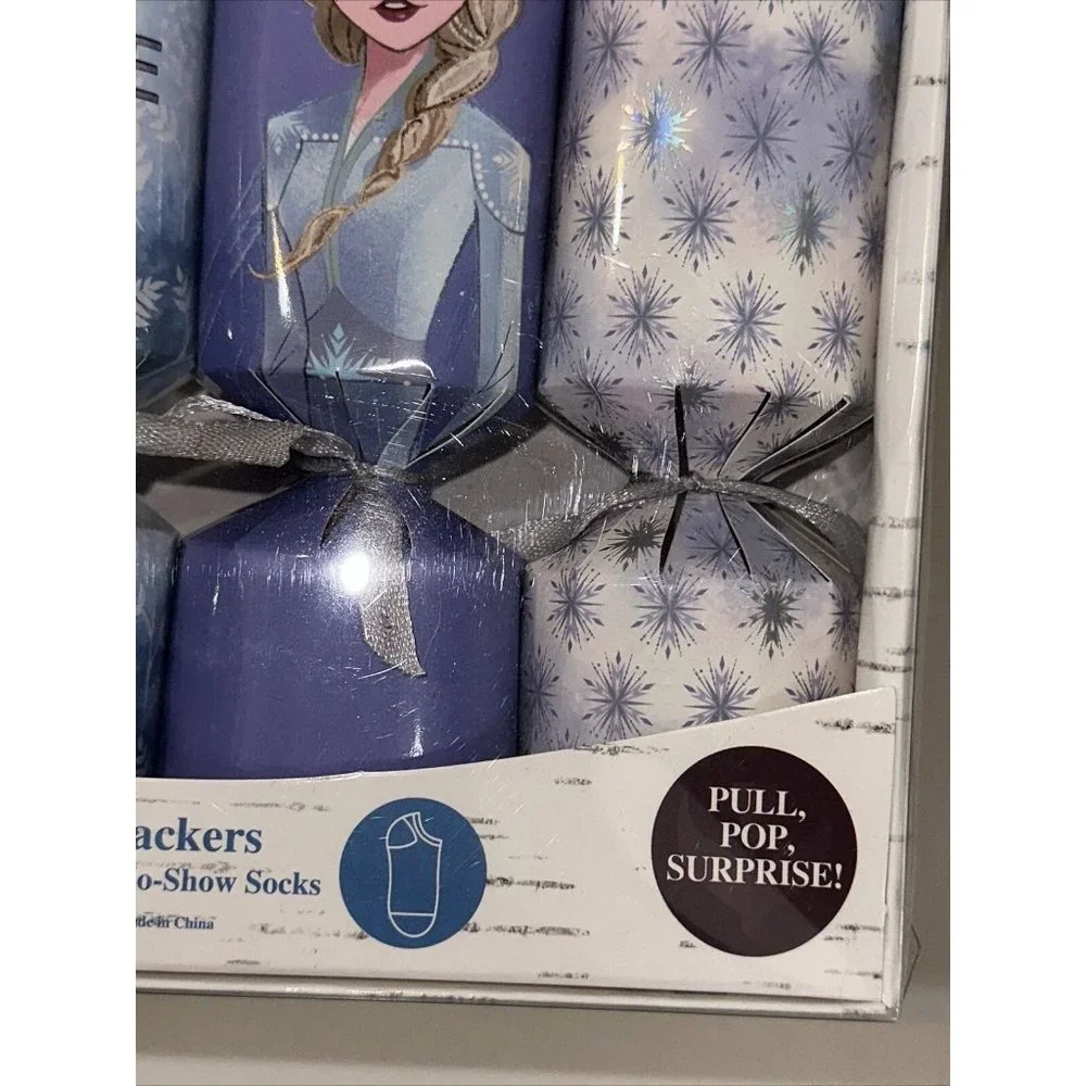 Disney Frozen 2 II 6 Surprise Crackers Womens Socks Sizes 4 To 10 Christmas Gift